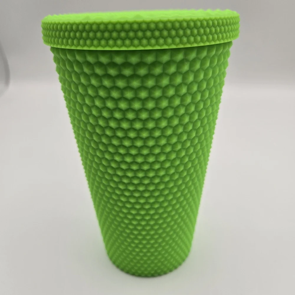 Starbucks 2021 Set Of 2 Green Pink Neon Studded Grande Tumbler Cold Cups 16oz